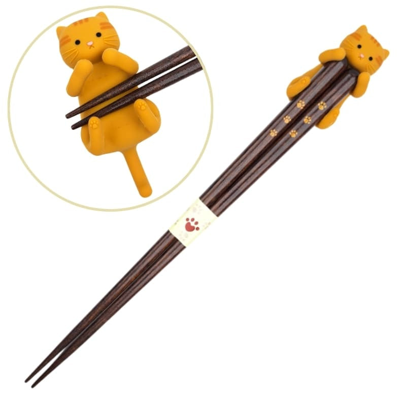 Japanische Essstäbchen Kawaii - Rote Katze