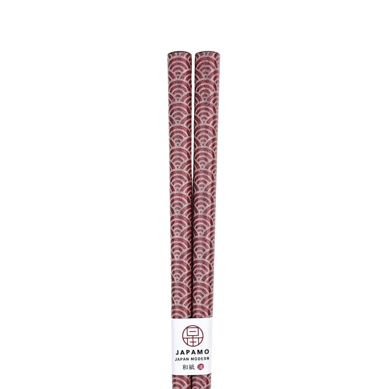 Japanische Essstäbchen Seigaiha - Rot