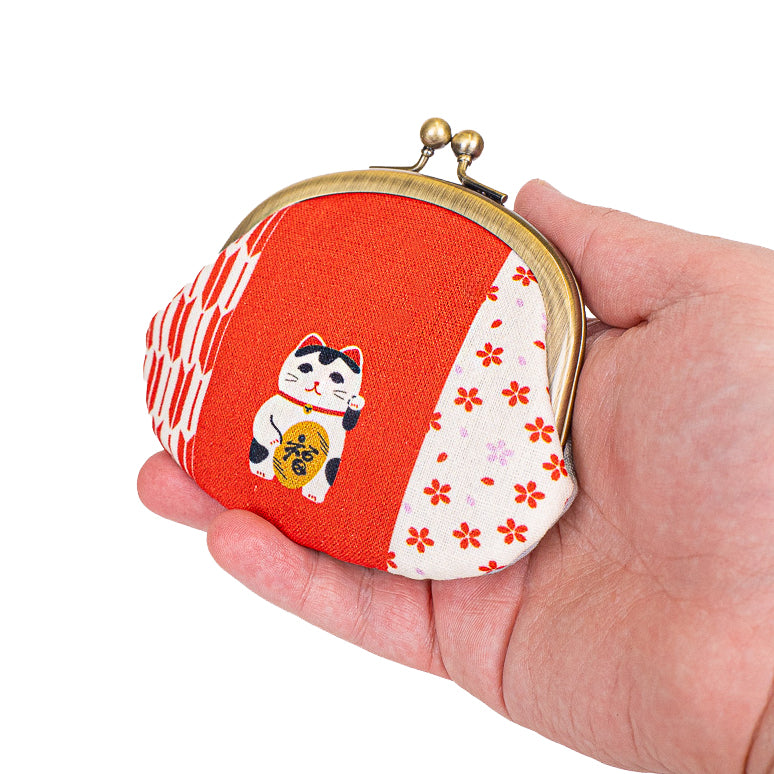 Japanische Gamaguchi-Geldbörse - Maneki Neko