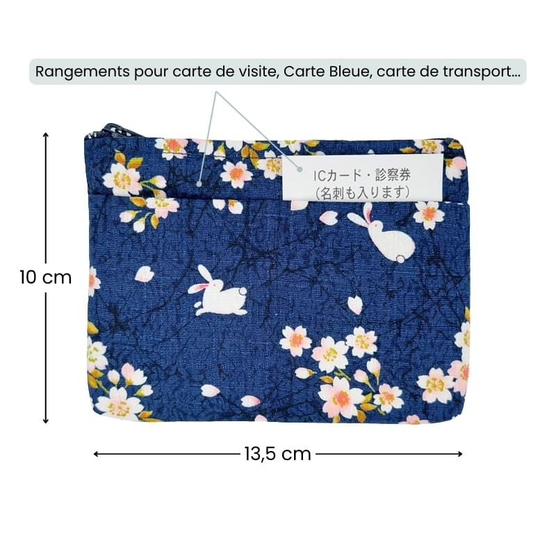 Japanische Geldbörse - Usagi Sakura Blau