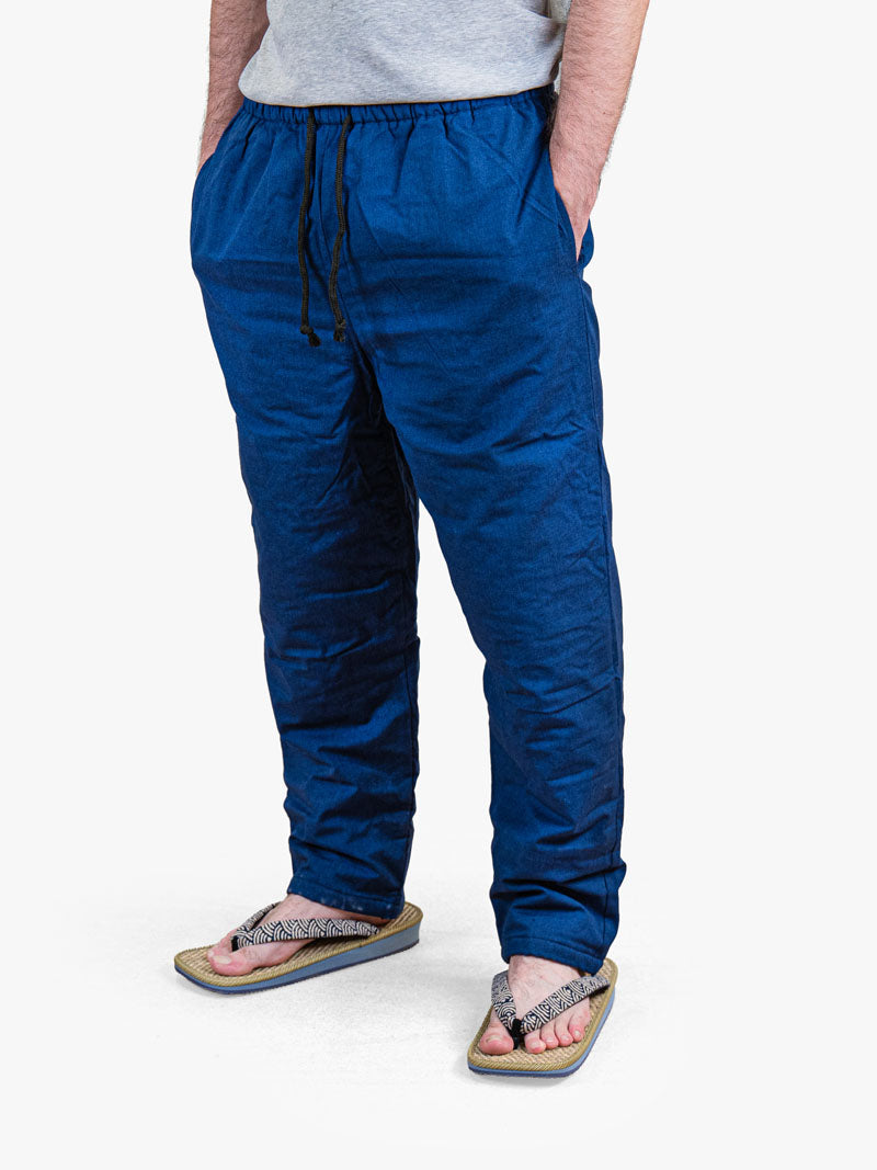 Japanische Gesteppte Hose Herren – Blau