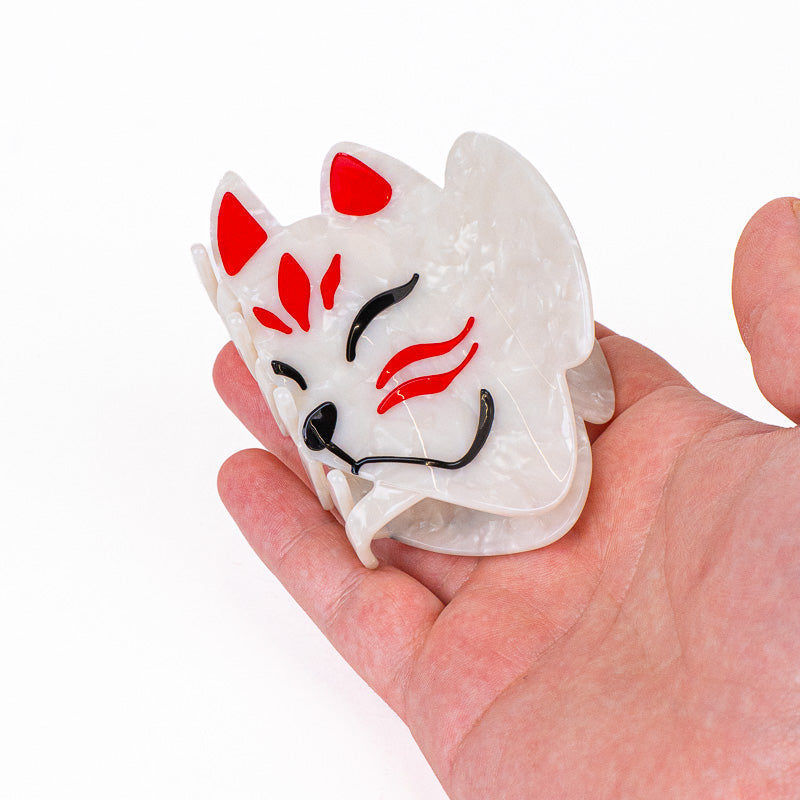 Japanische Haarklammer Kitsune-Maske