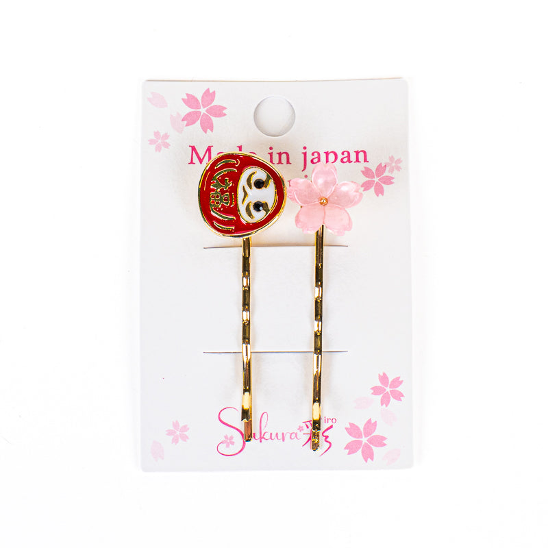 Japanische Haarspangen Daruma & Sakura