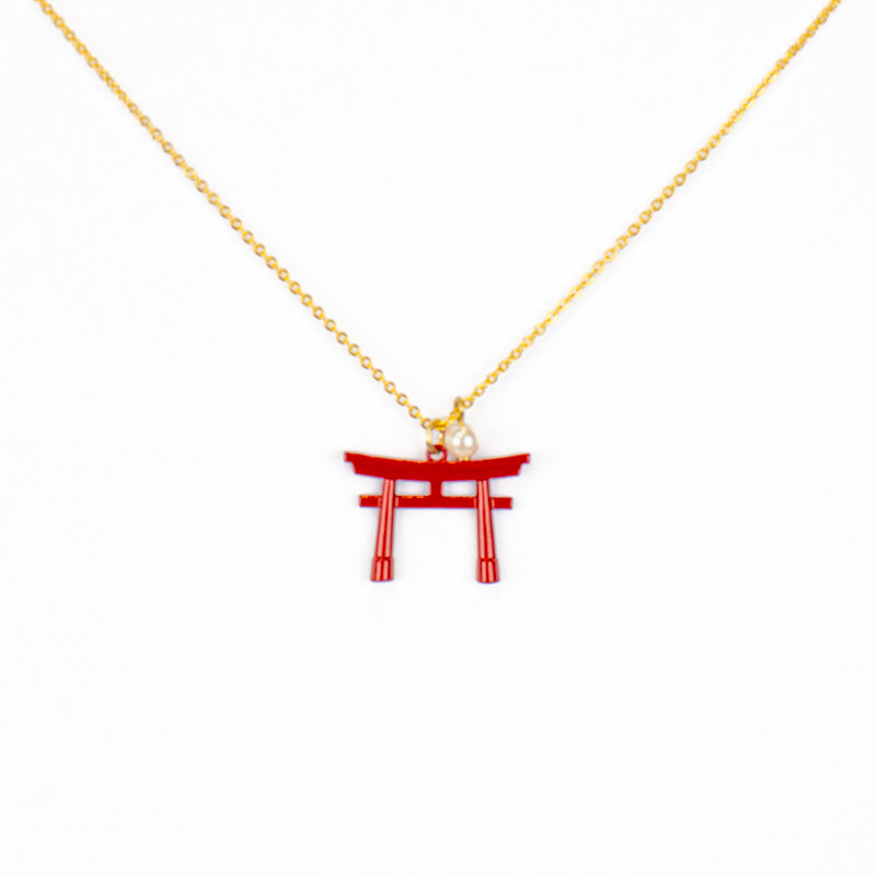 Japanische Halskette mit Anhänger Torii-Tor