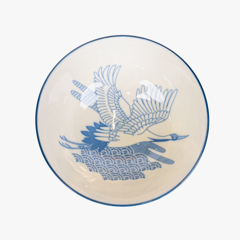 Japanische Keramische Schale – Tsuru Kranich