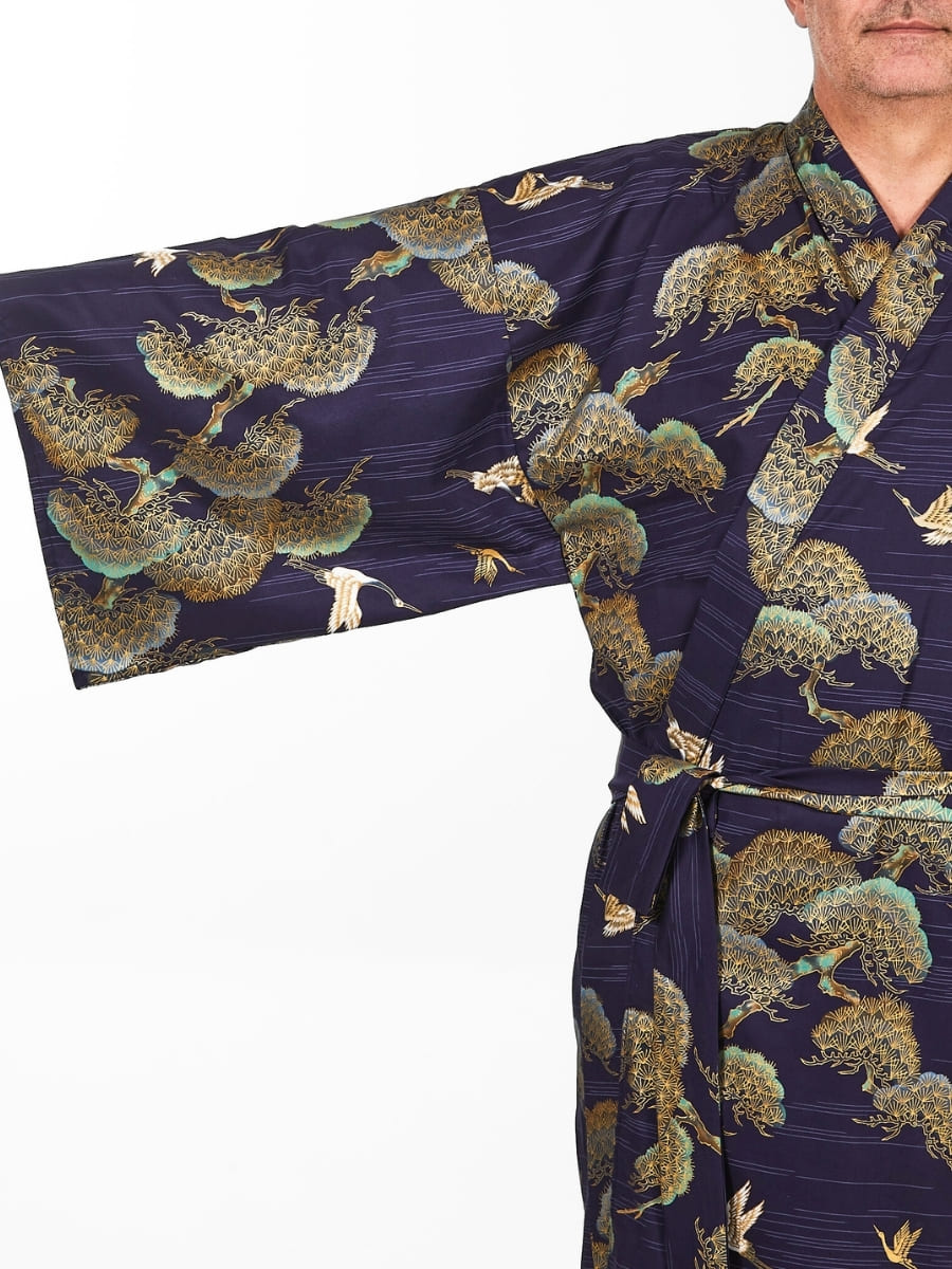 Japanische Kimono Herren - Kranich & Kiefer Einheitsgröße