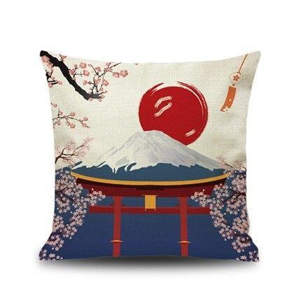 Japanische Kissenbezüge - Torii & Mount Fuji