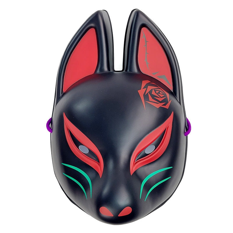 Japanische Kitsune-Maske Schwarz