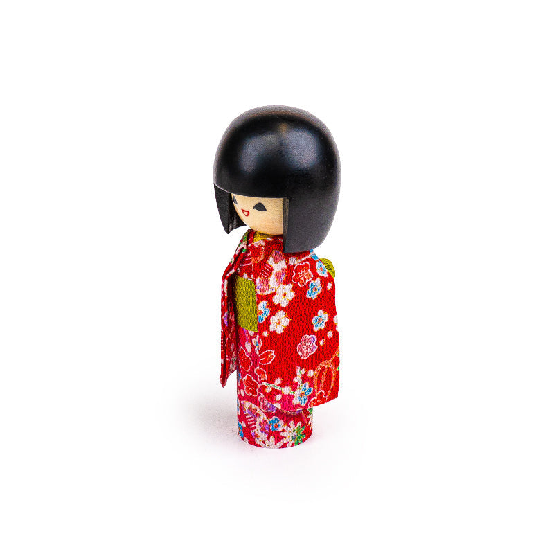 Japanische Kokeshi Puppe - Egao Rosa