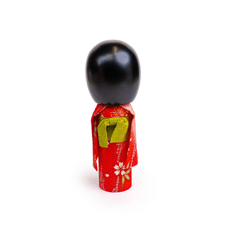 Japanische Kokeshi Puppe - Roter Kimono