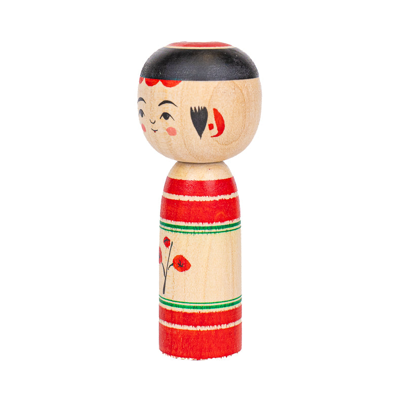Japanische Kokeshi-Puppe - Umeko Pflaumenblüte - 7,5 cm