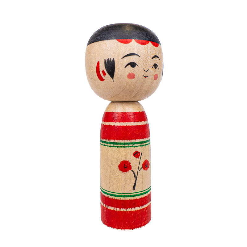 Japanische Kokeshi-Puppe - Umeko Pflaumenblüte - 7,5 cm