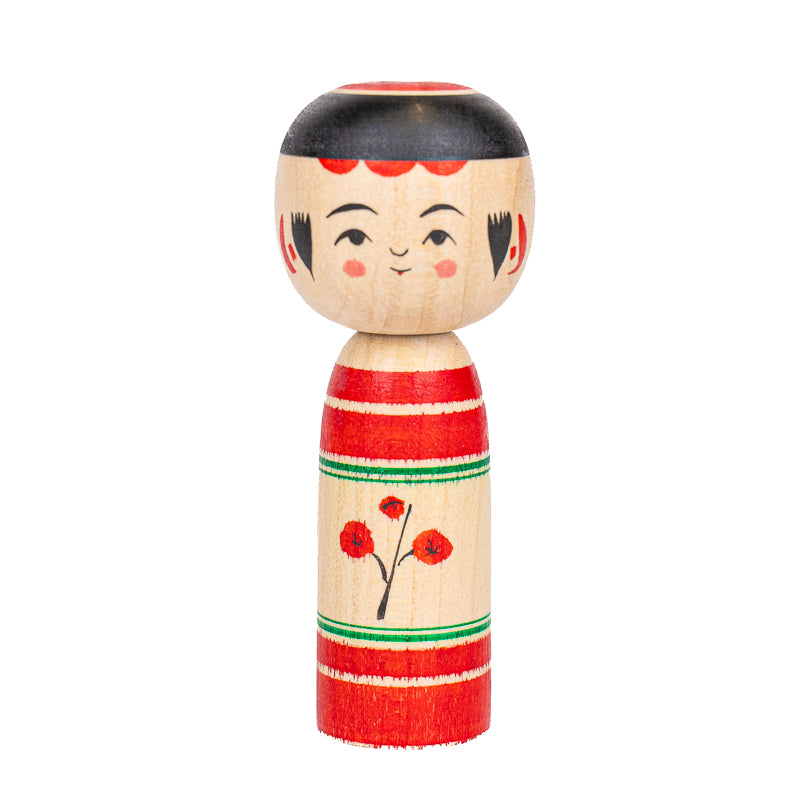 Japanische Kokeshi-Puppe - Umeko Pflaumenblüte - 7,5 cm