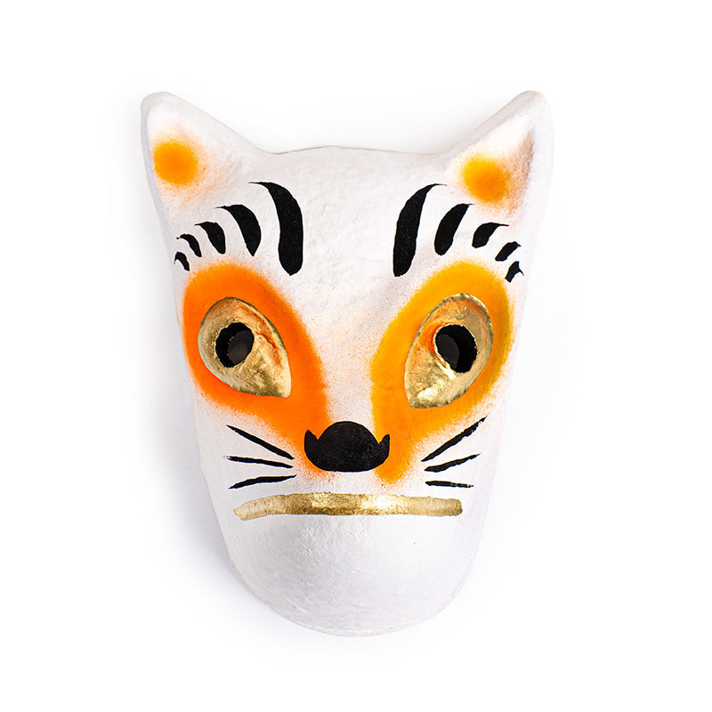 Japanische Maske aus Pappmaché - Kitsune