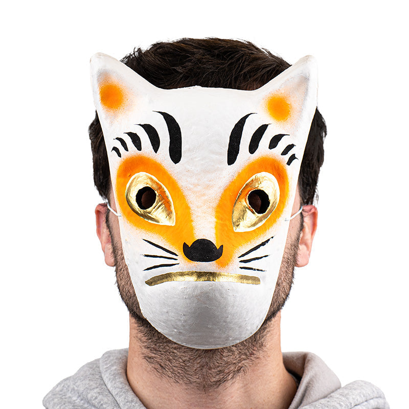 Japanische Maske aus Pappmaché - Kitsune