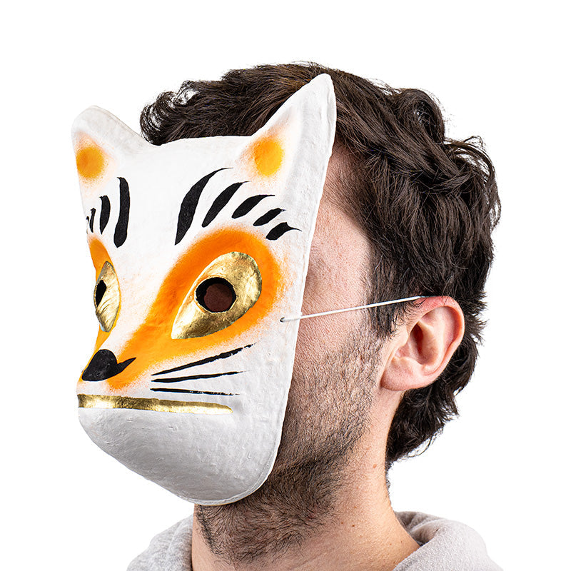 Japanische Maske aus Pappmaché - Kitsune
