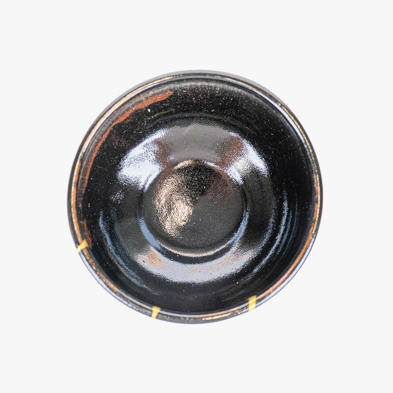 Japanische Matcha Schale – Schwarz Kintsugi