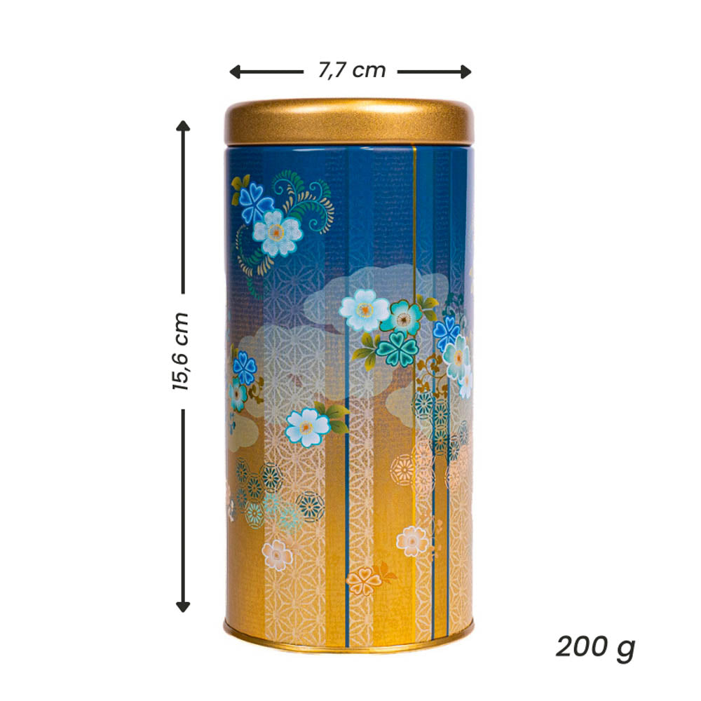 Japanische Metall-Teedose - Bokashi Blau
