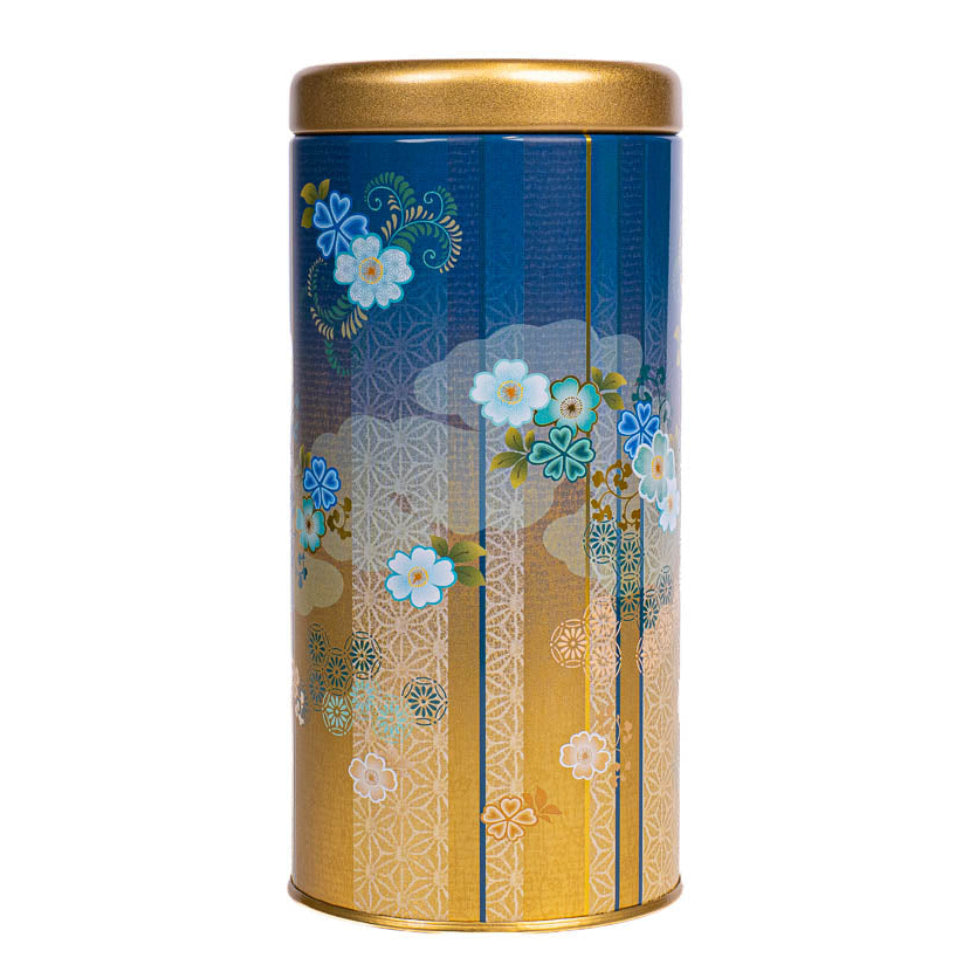 Japanische Metall-Teedose - Bokashi Blau