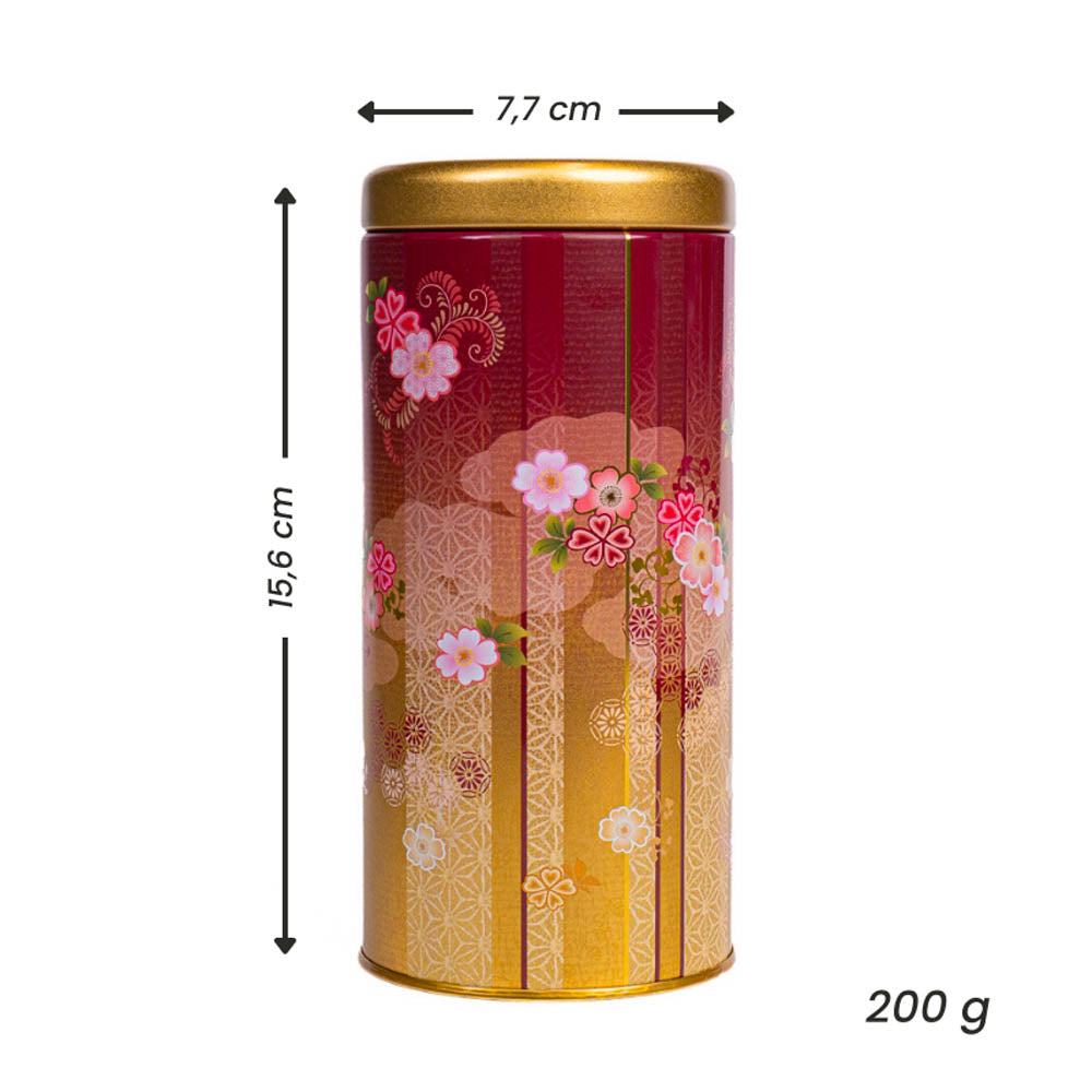 Japanische Metall-Teedose - Bokashi Rot