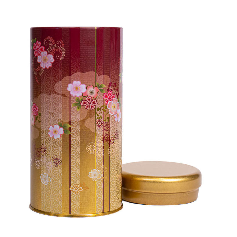 Japanische Metall-Teedose - Bokashi Rot