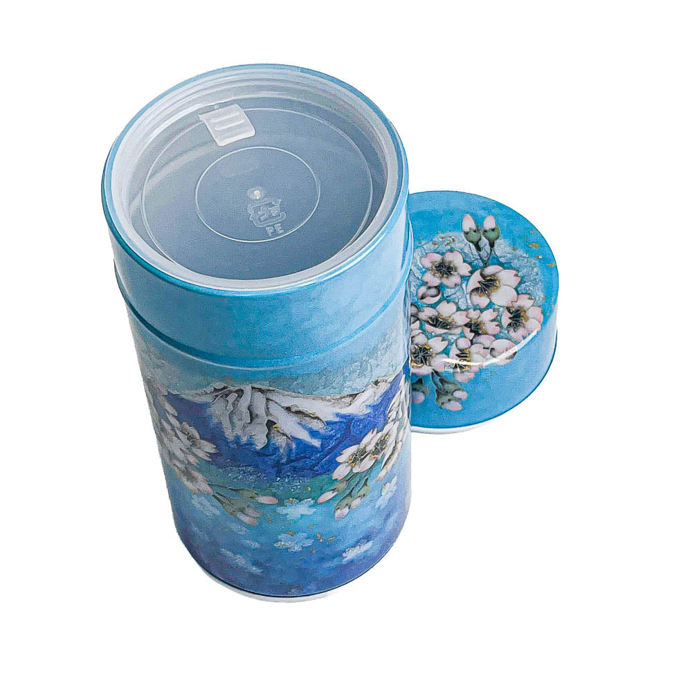 Japanische Metall-Teedose - Fuji und Blauer Himmel
