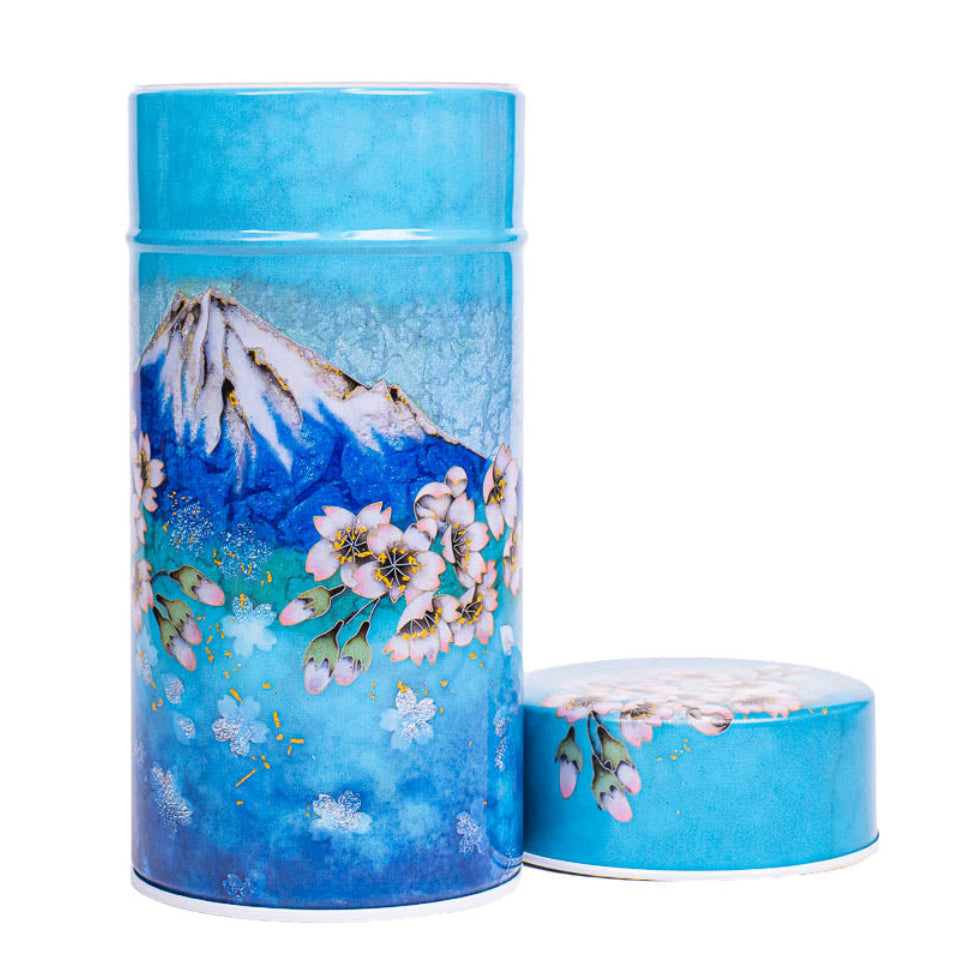 Japanische Metall-Teedose - Fuji und Blauer Himmel