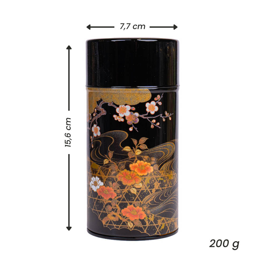 Japanische Metall-Teedose - Köetsu Schwarz Lackiert