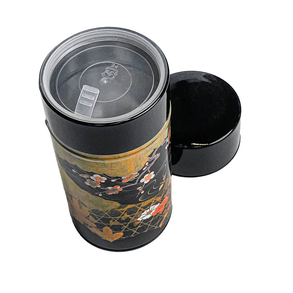 Japanische Metall-Teedose - Köetsu Schwarz Lackiert