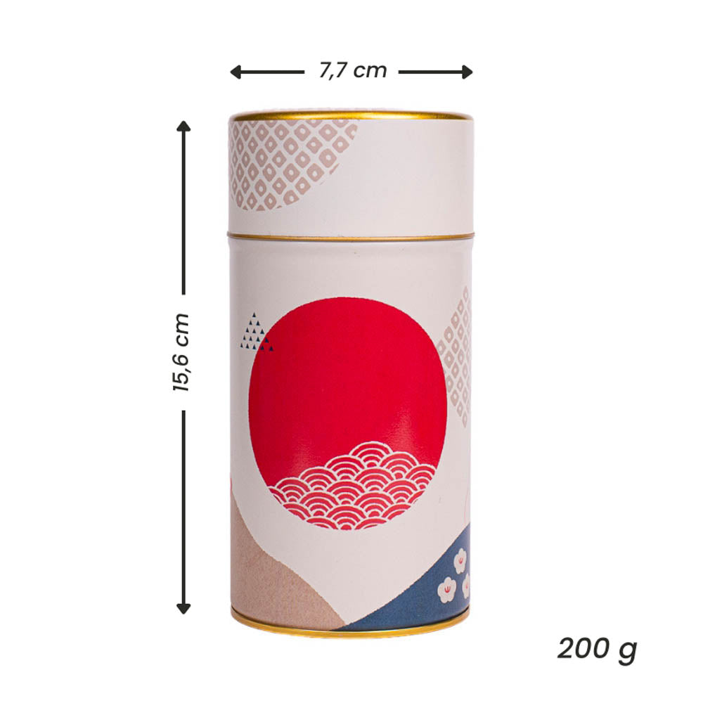Japanische Metall-Teedose - Sonne und Wellen