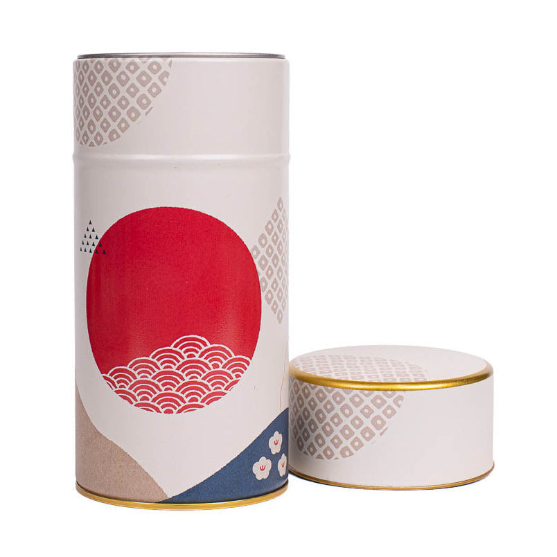 Japanische Metall-Teedose - Sonne und Wellen