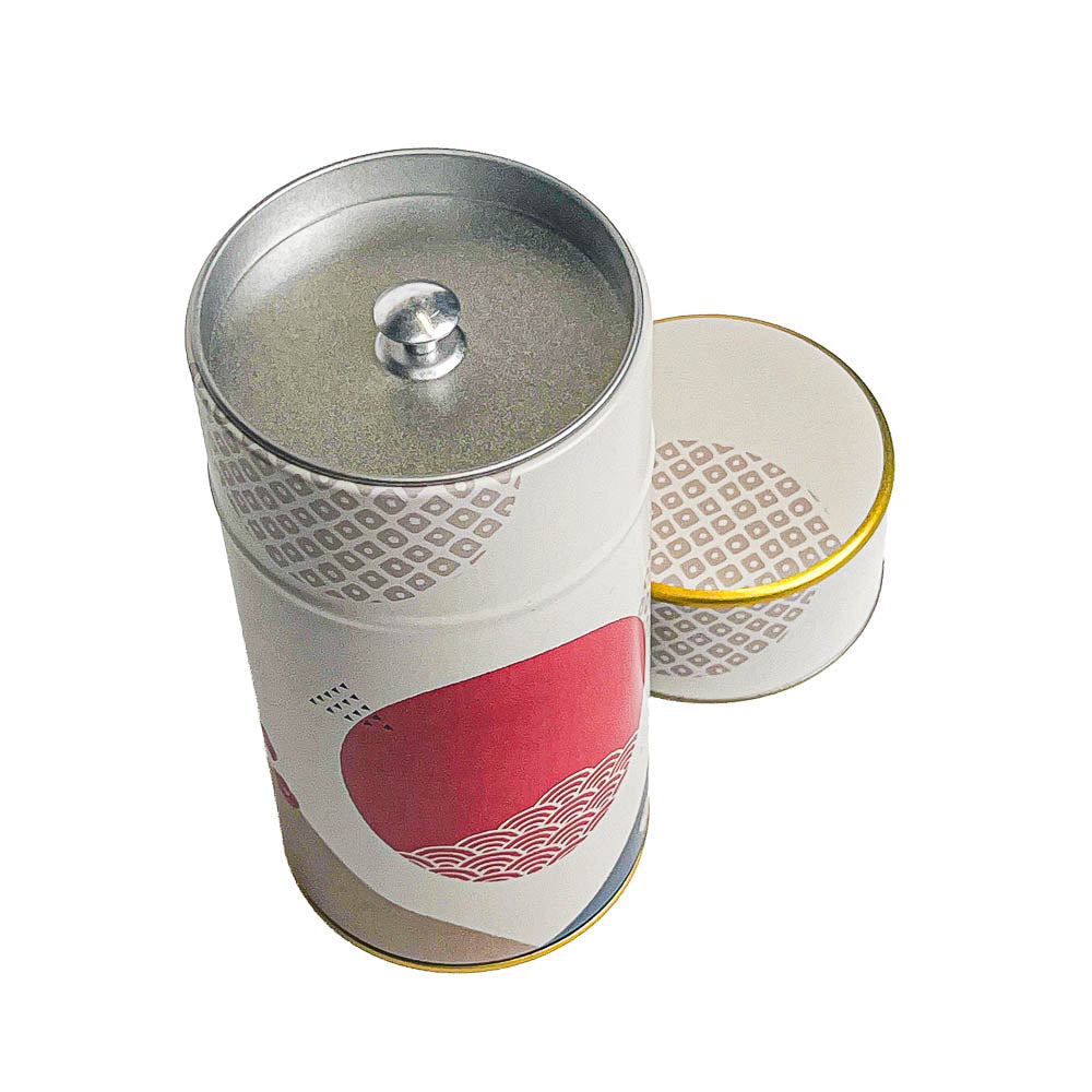 Japanische Metall-Teedose - Sonne und Wellen