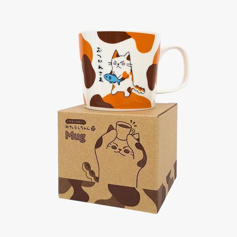 Japanische Mikeneko-Tasse ’Otsukaresama’