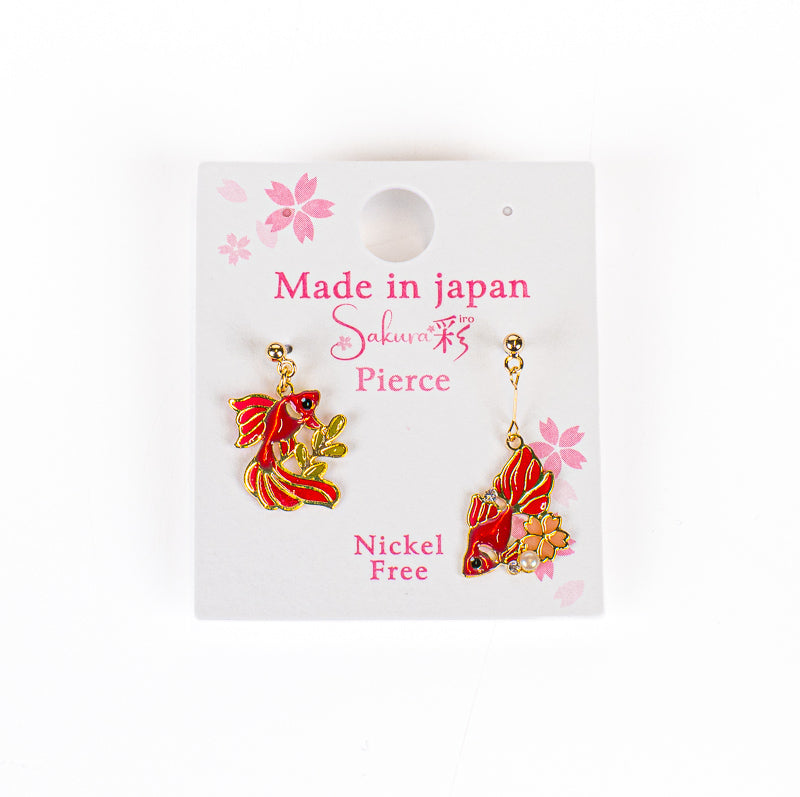 Japanische Ohrringe Goldfische Kingyo