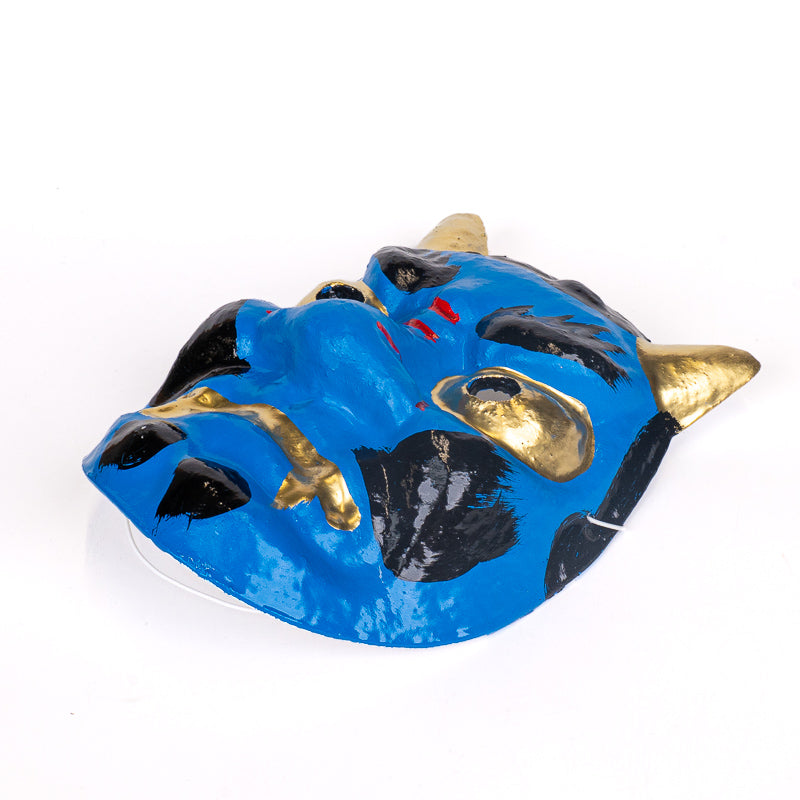 Japanische Oni-Maske aus Pappmaché - Blau