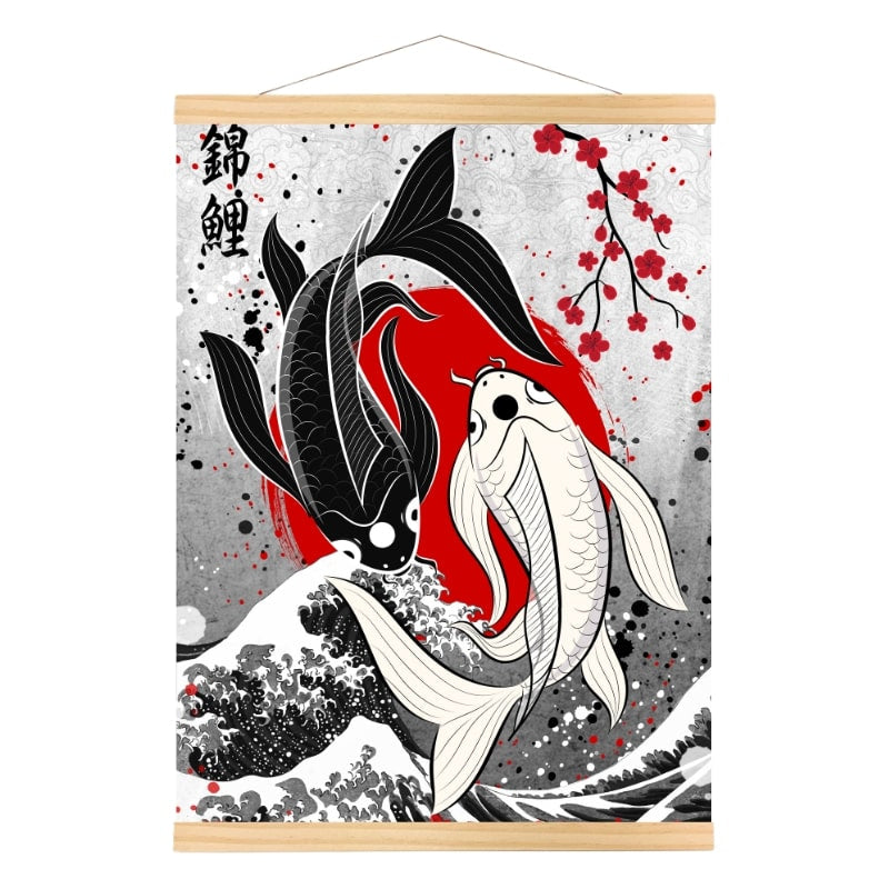 Japanische Poster - Koi-Karpfen-Duo A3