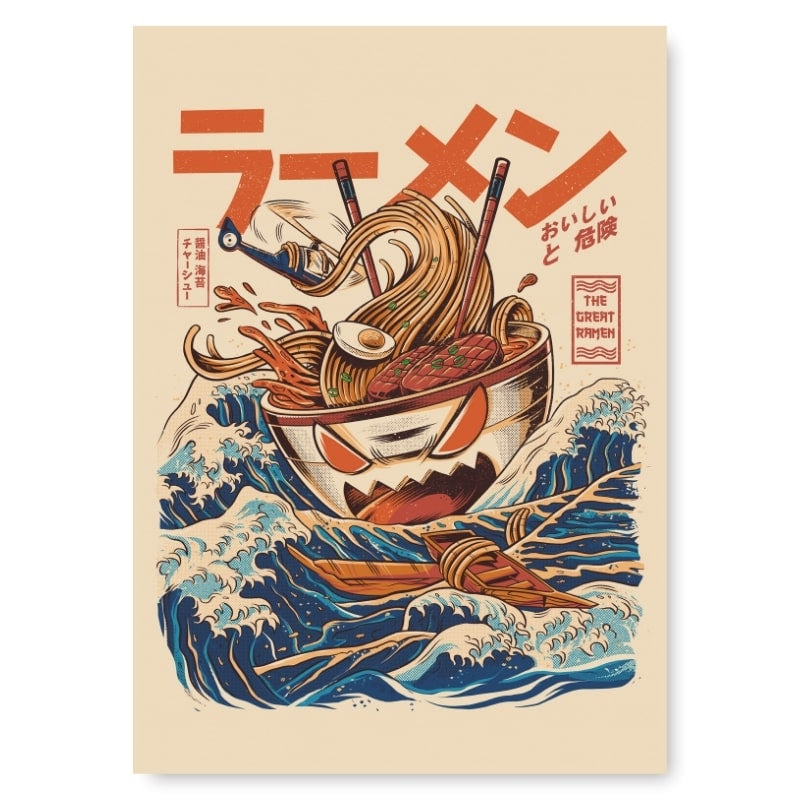 Japanische Poster - The Great Ramen of Kanagawa A3