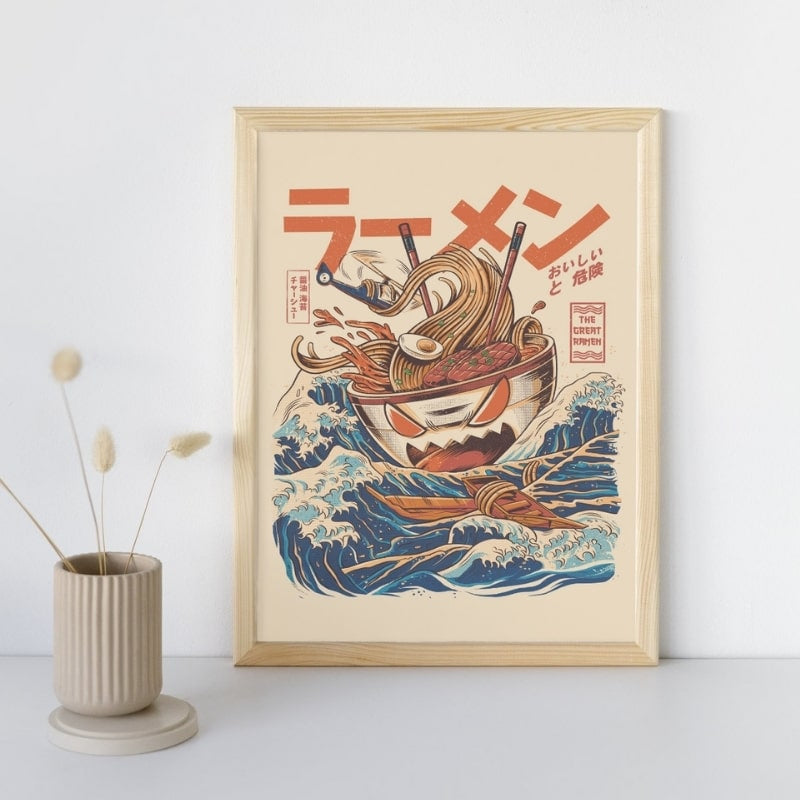 Japanische Poster - The Great Ramen of Kanagawa A3