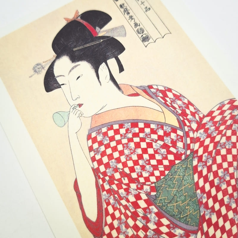 Japanische Postkarte Ukiyo-E Junge Frau