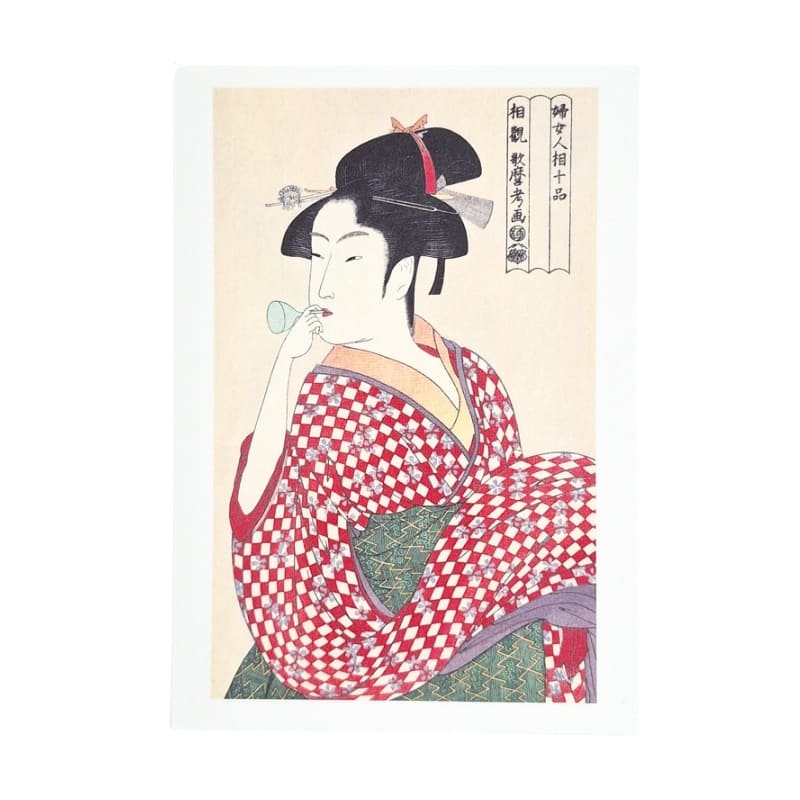 Japanische Postkarte Ukiyo-E Junge Frau