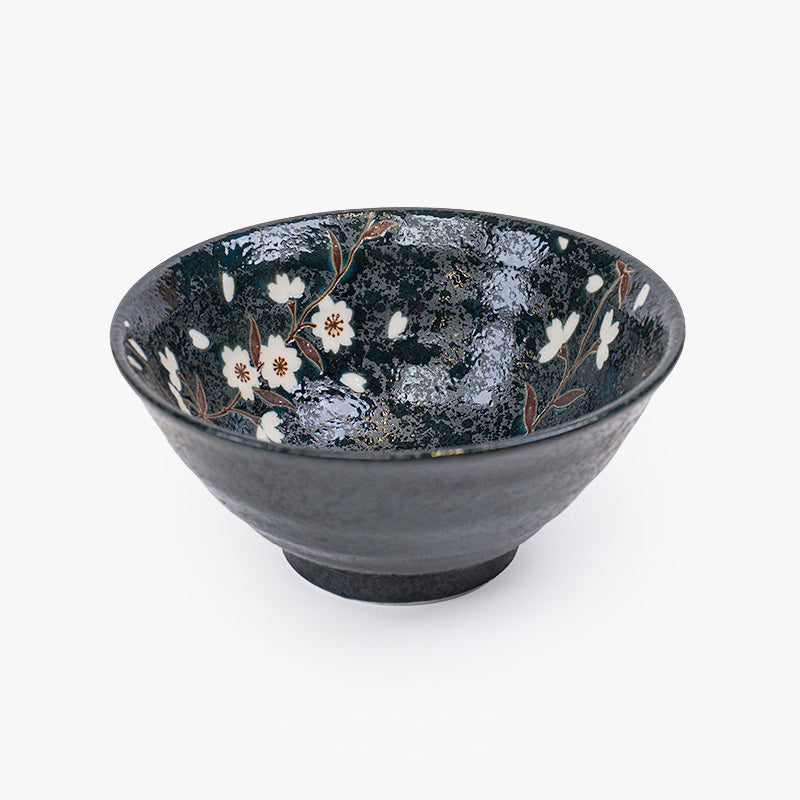 Japanische Reisschale Kuro Sakura