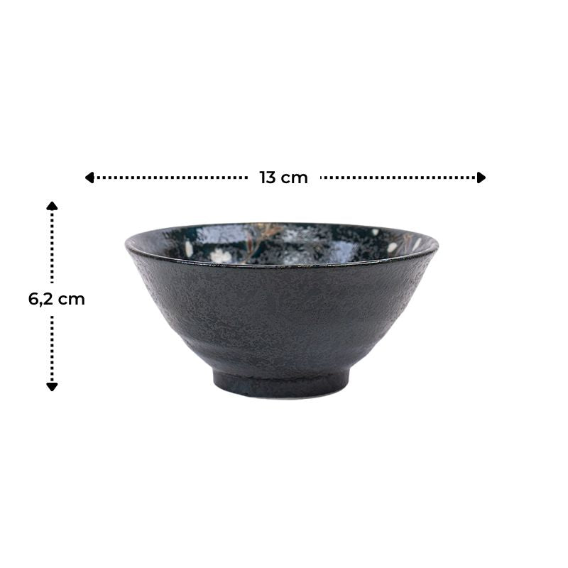 Japanische Reisschale Kuro Sakura