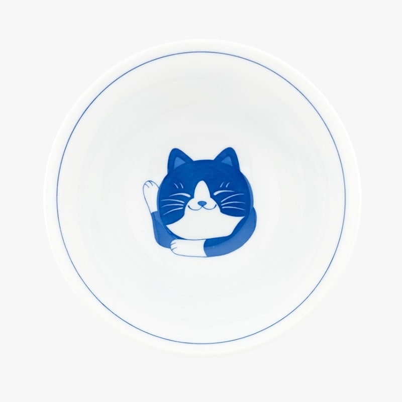 Japanische Schale - Katze Blau