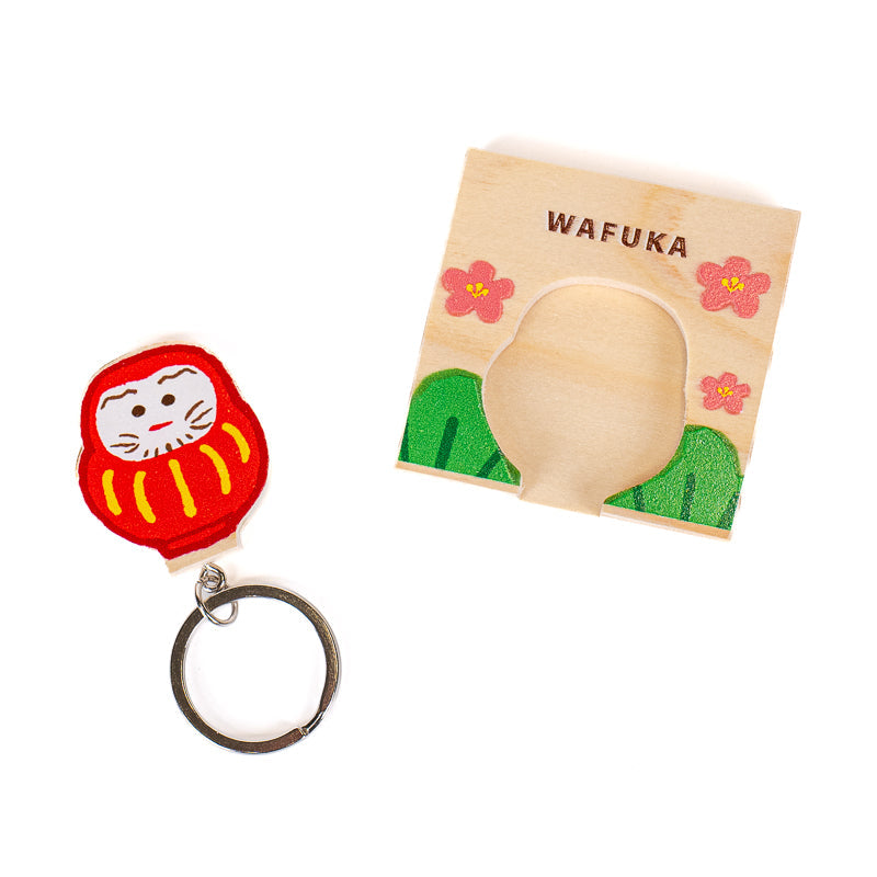 Japanische Schlüsselanhänger - Daruma Zypresse