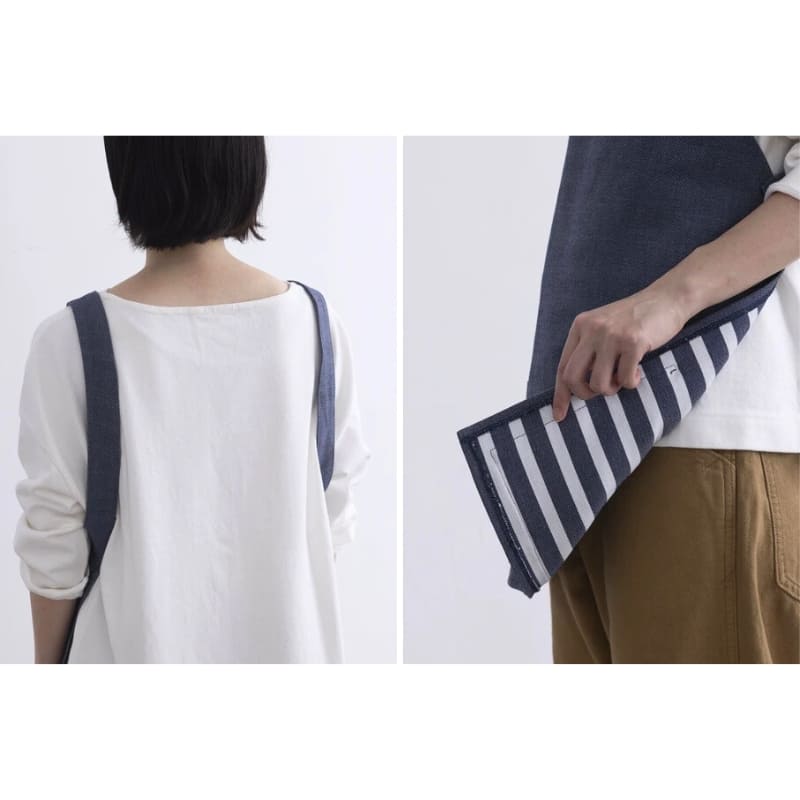Japanische Schürze Kurz Unisex Blau