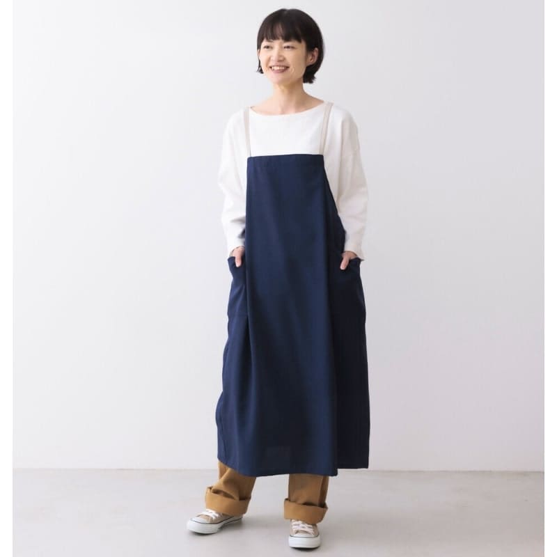 Japanische Schürze Lang Marineblau