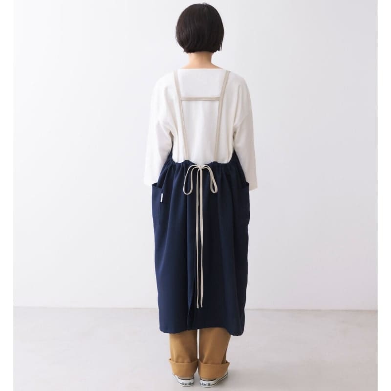 Japanische Schürze Lang Marineblau