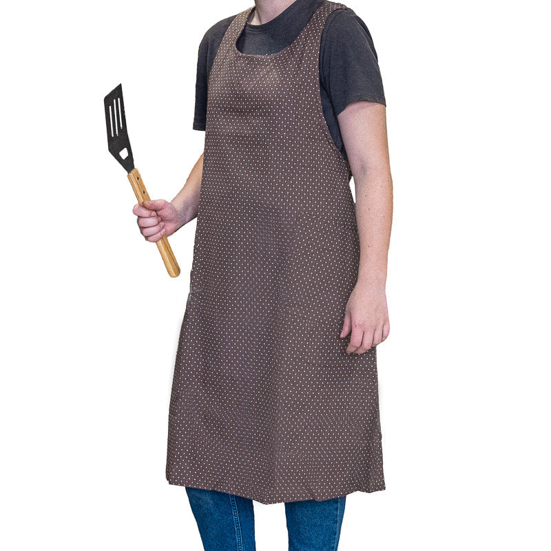 Japanische Schürze mit Kreuzträgern - Braun