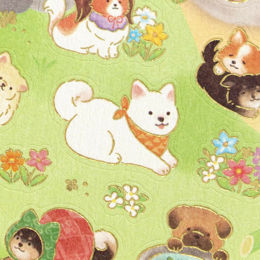 Japanische Sticker - Hunde & Japanischer Garten