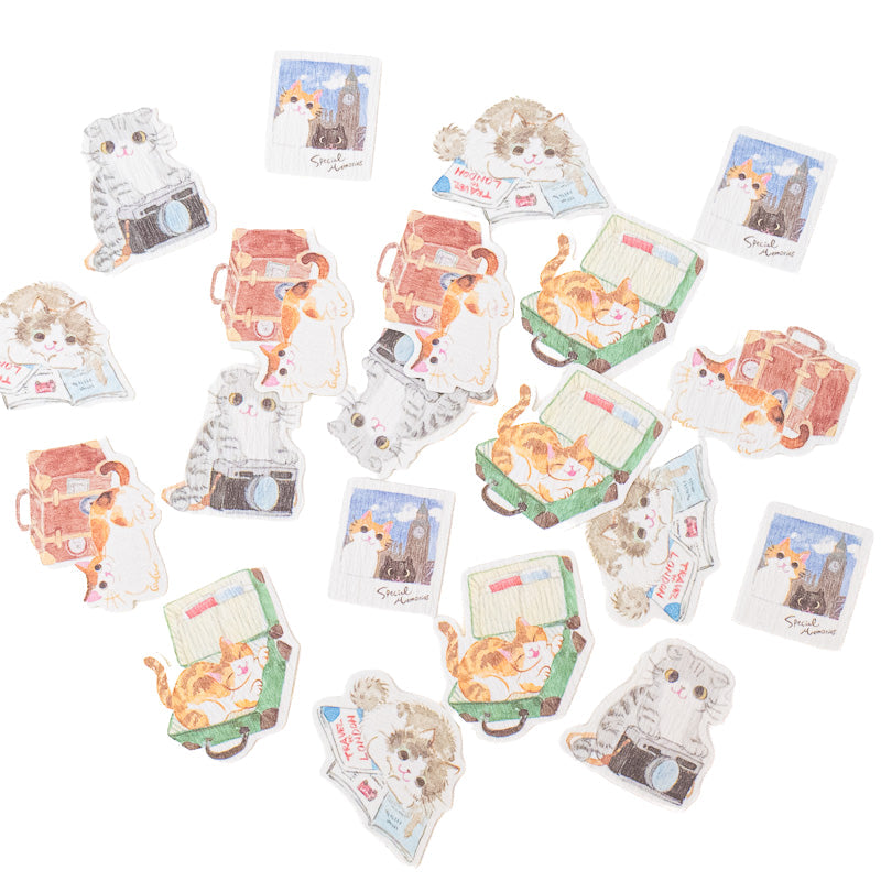 Japanische Sticker - Reisende Katzen